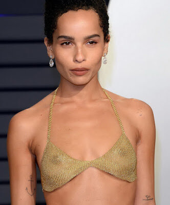 Zoe Kravitz see thru bra at the 2019 Vanity Fair Oscar Party HQ picture