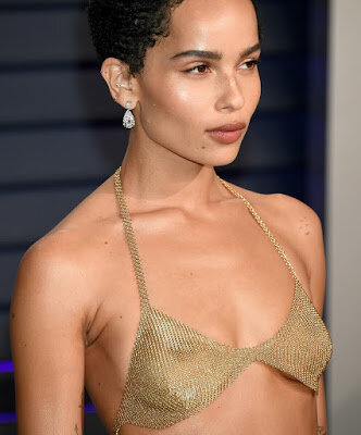 Zoe Kravitz see thru bra at the 2019 Vanity Fair Oscar Party HQ picture