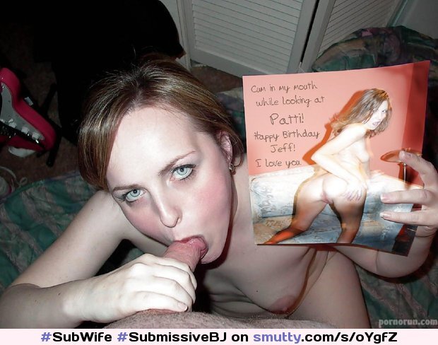 Submissive wife gives best birthday card ever! picture