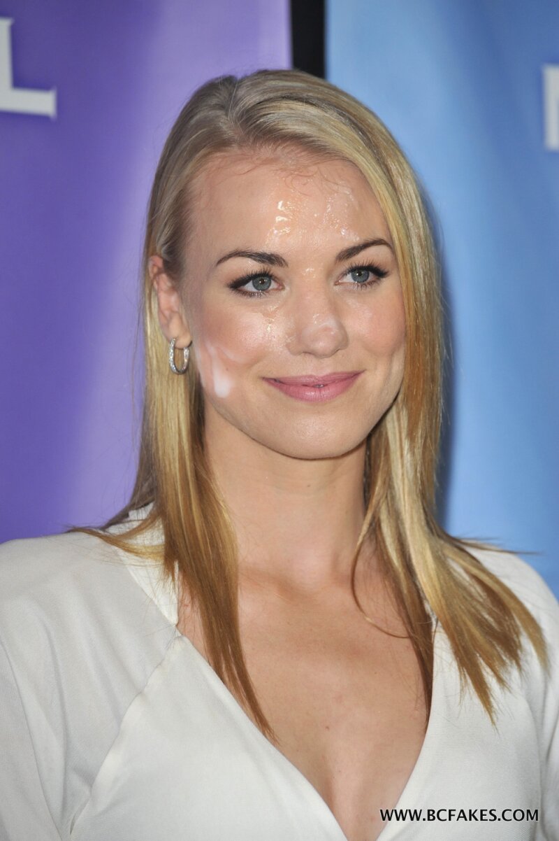 Yvonne Strahovski fake cumshot picture