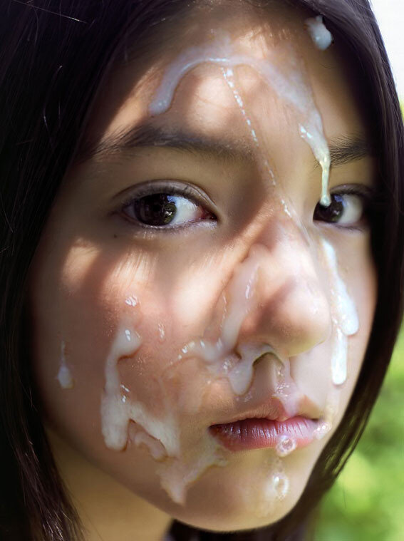 Asian teen covered by jizz picture