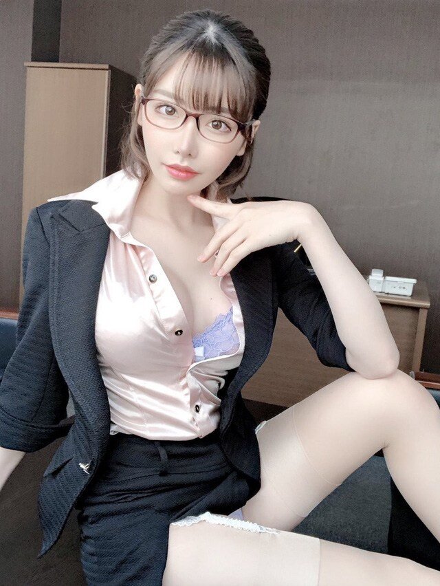Asian wearing a sexy business suit picture