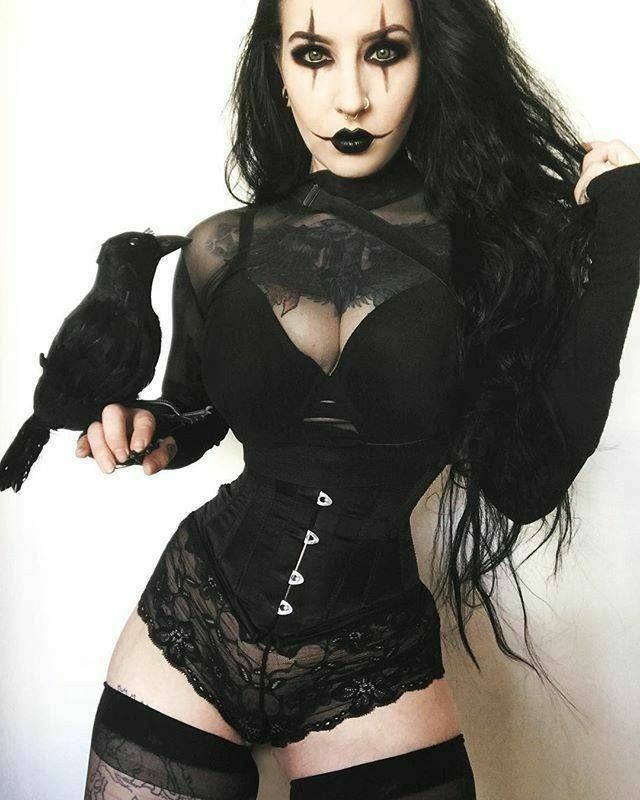 Goth with bird picture