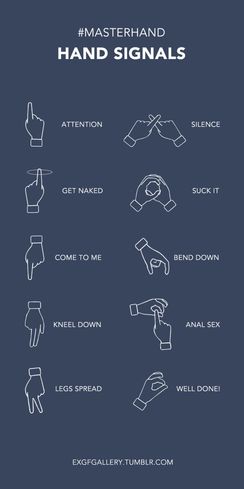 Universal lesson: hand signals picture
