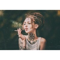  Dreadlocks Smoking Tattooed Girl  pics