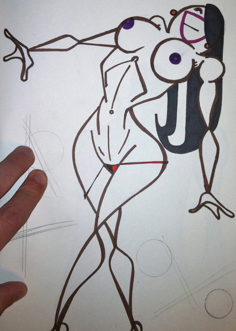 美しい黒檀のひよこのセクシーな絵 picture