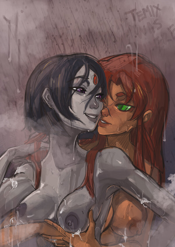 Duşta Raven ve Starfire picture
